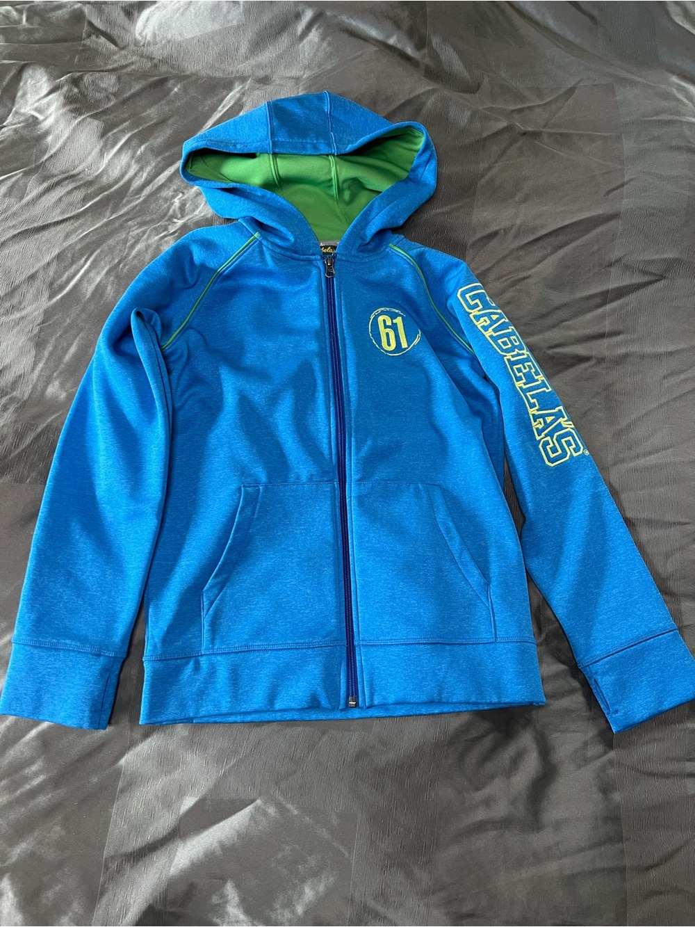 Cabela's Blue & Green Kids Hooded Zip-Up Jacket